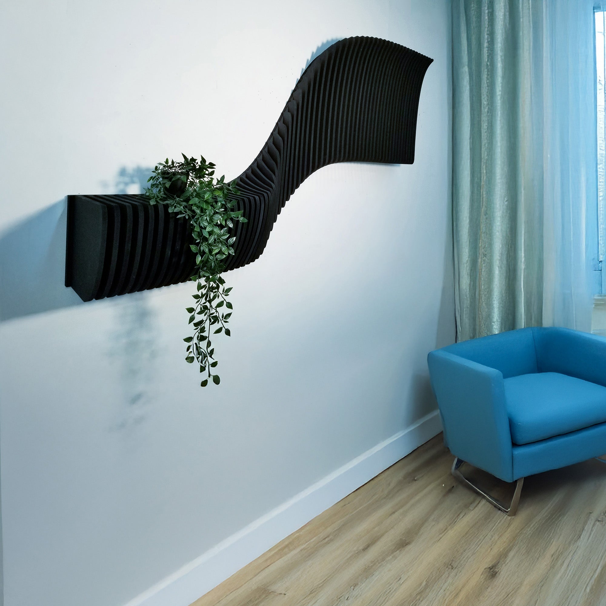 Parametric Wall Floating Shelf, Wall Mounted Shelf  3D Wall Art.
